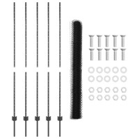 Produktbild för Svetsat trådstängsel 10 x 1,6 m (B x H) PVC-belagda stål Grå