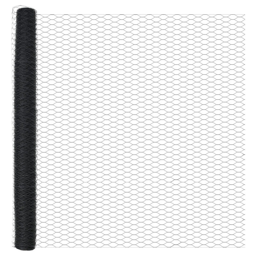 Produktbild för Svetsat trådstängsel 10 x 1,6 m (B x H) PVC-belagda stål Grå