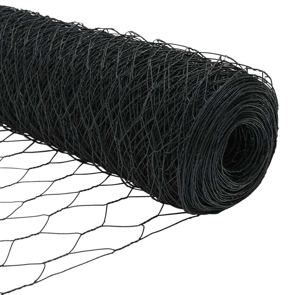 Produktbild för Svetsat trådstängsel 10 x 1,6 m (B x H) PVC-belagda stål Grå