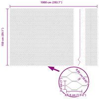 Produktbild för Svetsat trådstängsel 10 x 1,5 m (B x H) Varmförzinkad stål