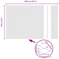 Produktbild för Utomhus hexagonal stängsel med stolpe 10 x 1,6 m Silver Mesh