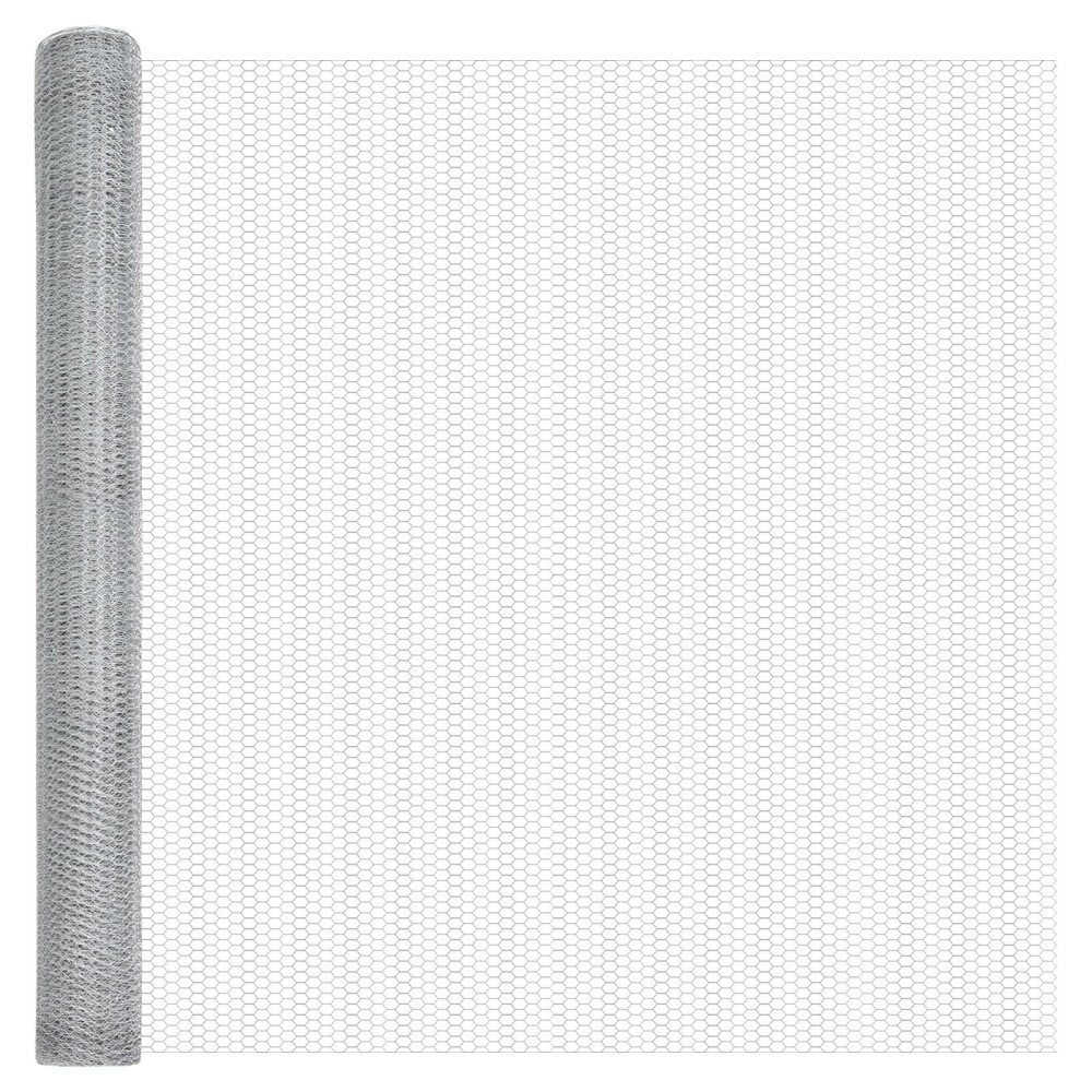 Produktbild för Utomhus hexagonal stängsel med stolpe 10 x 1,6 m Silver Mesh