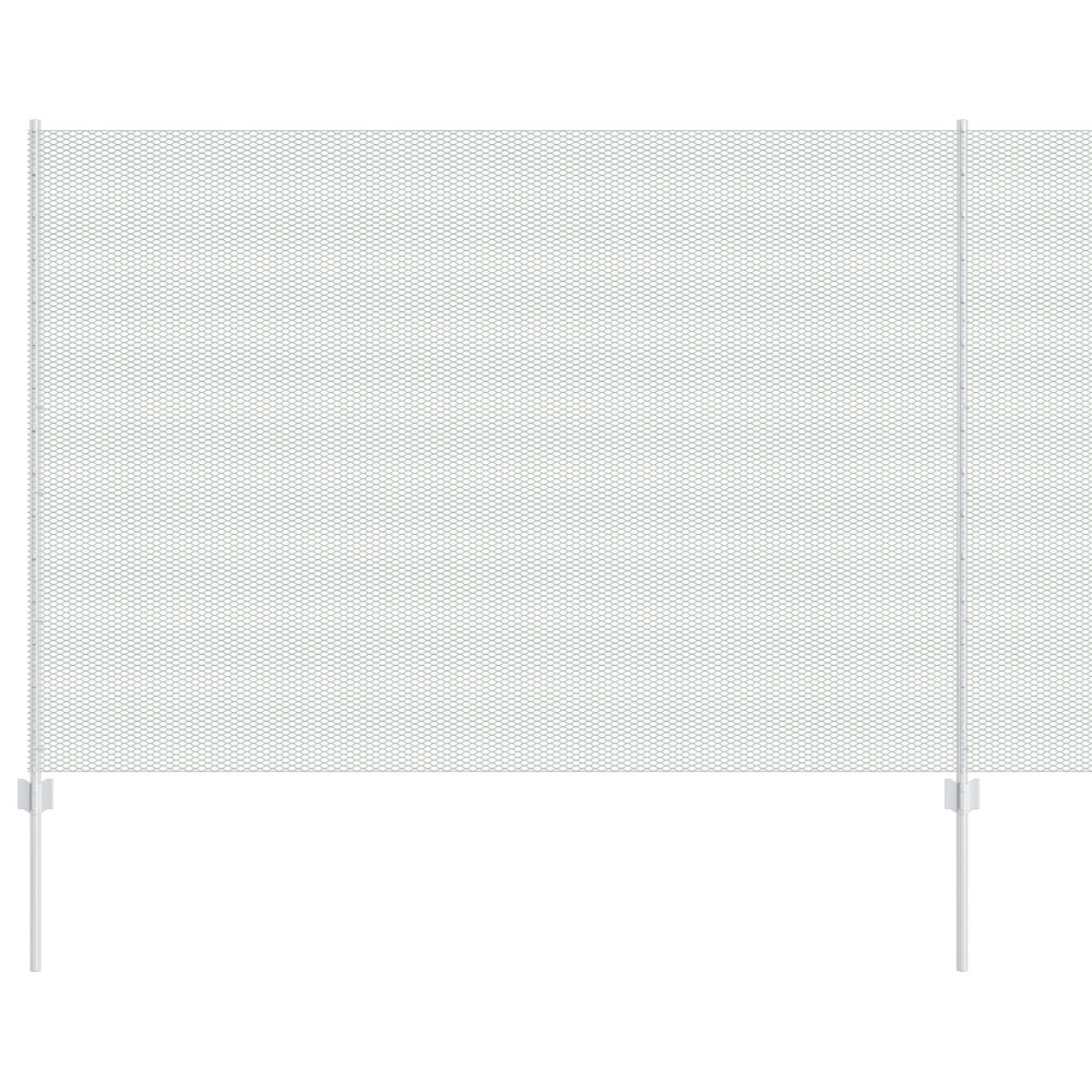 Produktbild för Utomhus hexagonal stängsel med stolpe 10 x 1,6 m Silver Mesh