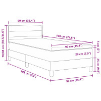 Produktbild för Bäddfjäder med kudde med huvudgavel Blå 90 x 190 cm tyg