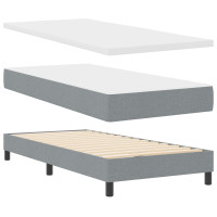Produktbild för Bäddfjäder med huvudgavel Ljusgrå 90 x 200 cm tyg