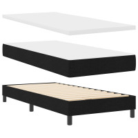 Produktbild för Bäddfjäder med kudde med huvudgavel Svart 80 x 200 cm tyg
