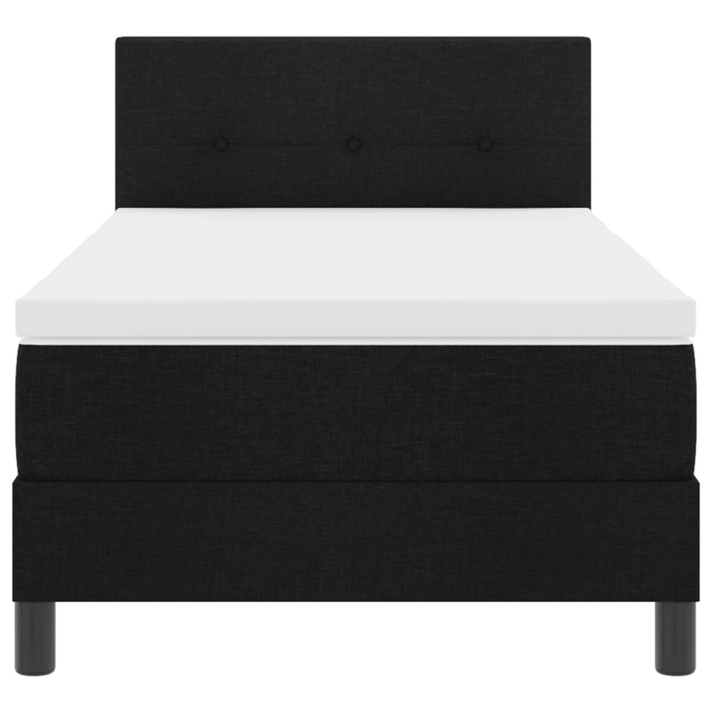 Produktbild för Bäddfjäder med kudde med huvudgavel Svart 80 x 200 cm tyg
