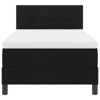 Produktbild för Bäddfjäder med kudde med huvudgavel Svart 80 x 200 cm tyg