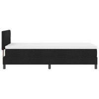 Produktbild för Bäddfjäder med kudde med huvudgavel Svart 80 x 200 cm tyg