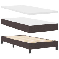 Produktbild för Bäddfjäder med huvudgavel Mörkbrun 90 x 200 cm tyg