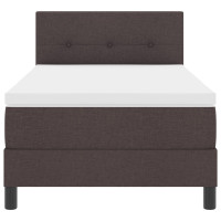 Produktbild för Bäddfjäder med huvudgavel Mörkbrun 90 x 200 cm tyg