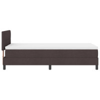 Produktbild för Bäddfjäder med huvudgavel Mörkbrun 90 x 200 cm tyg