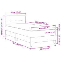 Produktbild för Bäddfjäder med huvudgavel Blå 90 x 200 cm tyg