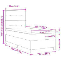 Produktbild för Bäddfjäder med huvudgavel Mörkbrun 80 x 200 cm tyg
