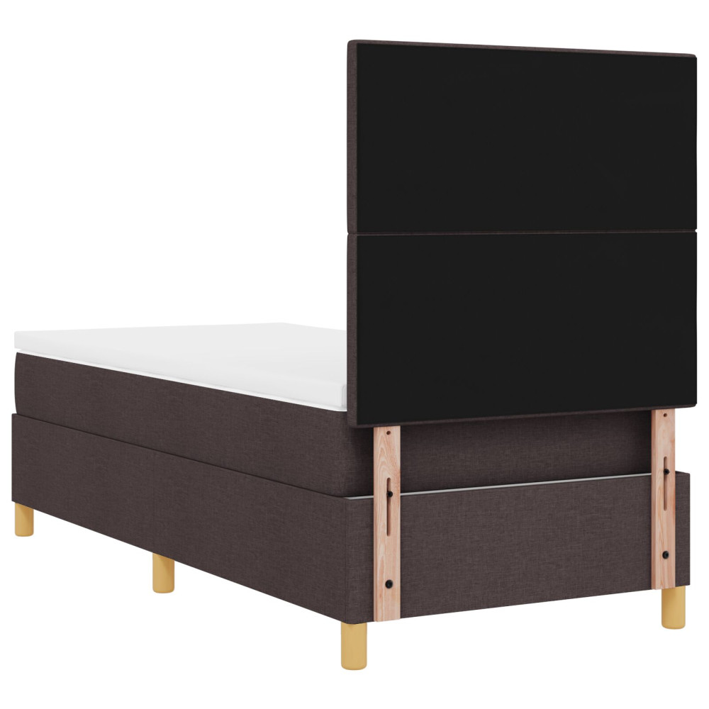 Produktbild för Bäddfjäder med huvudgavel Mörkbrun 80 x 200 cm tyg