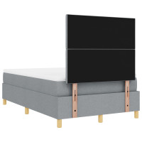Produktbild för Bäddfjäder med huvudgavel Ljusgrå 120 x 190 cm tyg