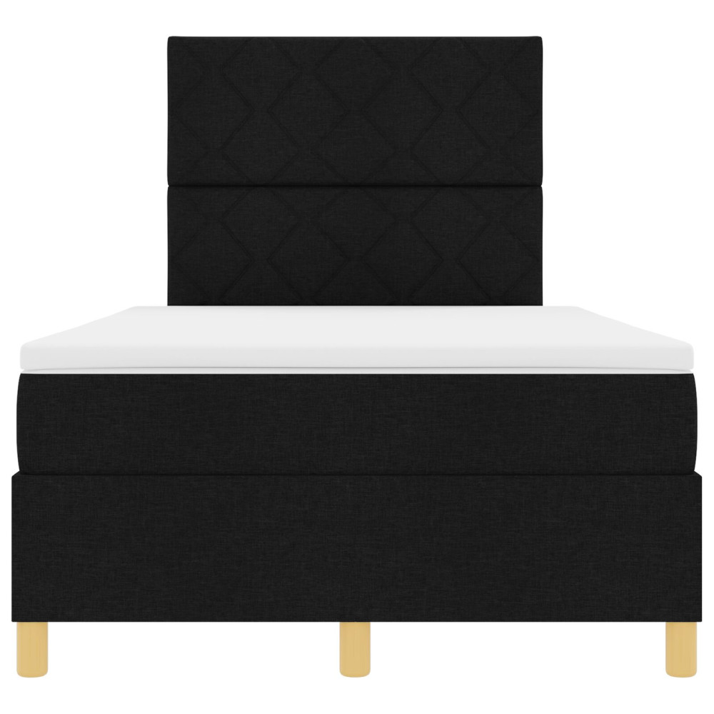 Produktbild för Bäddfjäder med huvudgavel Svart 120 x 190 cm tyg