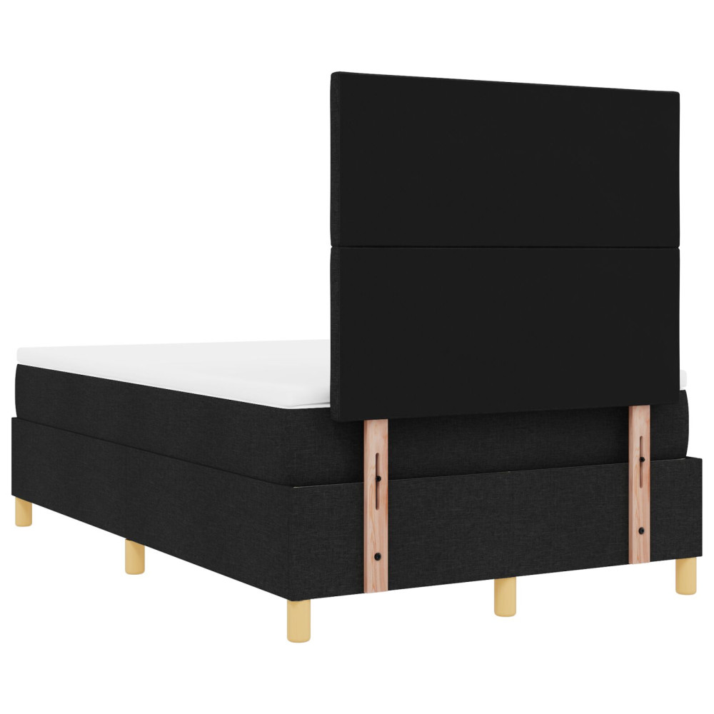 Produktbild för Bäddfjäder med huvudgavel Svart 120 x 190 cm tyg