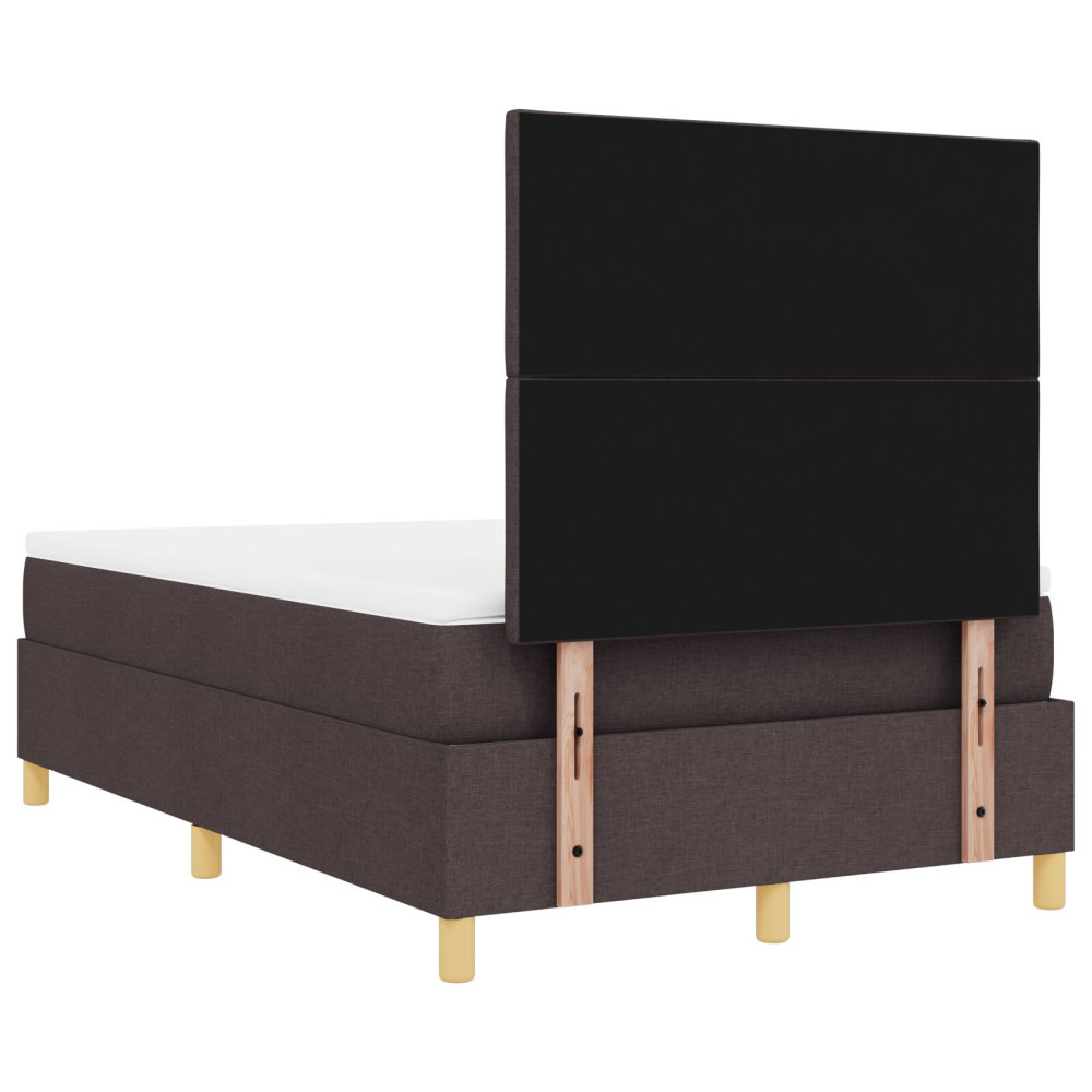 Produktbild för Bäddfjäder med huvudgavel Mörkbrun 120 x 190 cm tyg