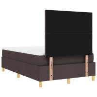Produktbild för Bäddfjäder med huvudgavel Mörkbrun 120 x 190 cm tyg