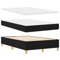 Produktbild för Bäddfjäder med huvudgavel Svart 120 x 200 cm tyg
