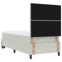 Produktbild för Bäddfjäder med huvudgavel Ljusgrå 200 x 100 cm Sammet