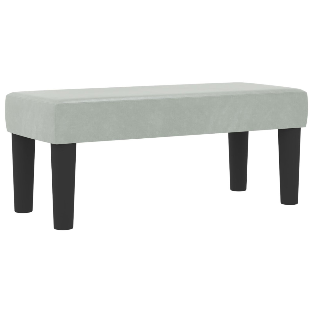 Produktbild för Bäddfjäder med huvudgavel Ljusgrå 200 x 100 cm Sammet