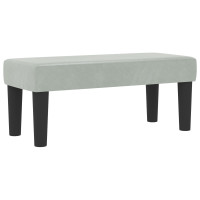 Produktbild för Bäddfjäder med huvudgavel Ljusgrå 200 x 100 cm Sammet