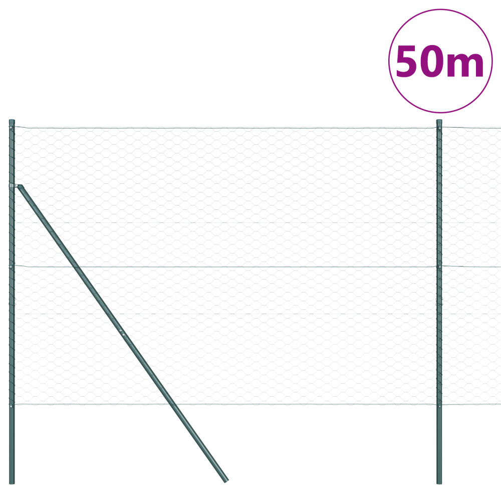 Produktbild för Utomhus sexkantig stängsel markfäste 50 x 1,6 m Grön Mesh