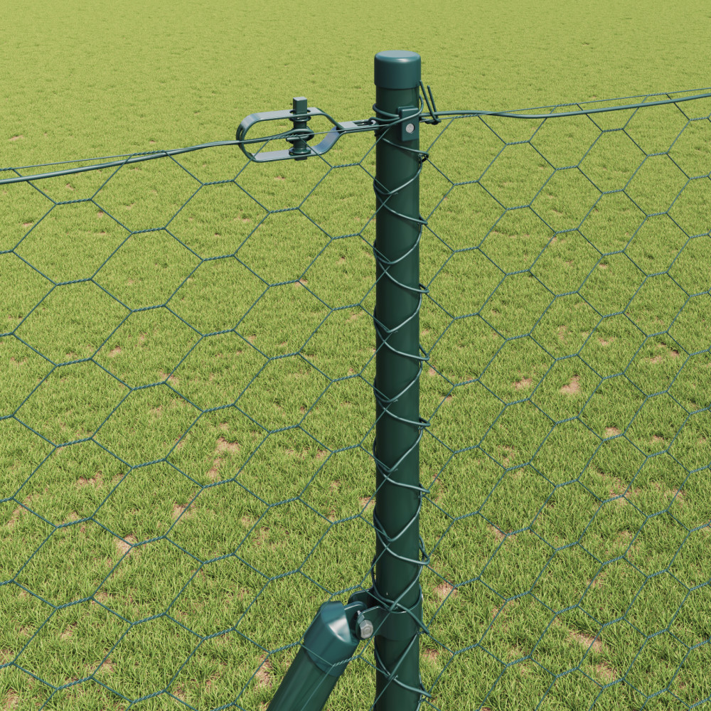 Produktbild för Utomhus sexkantig stängsel markfäste 50 x 1,6 m Grön Mesh