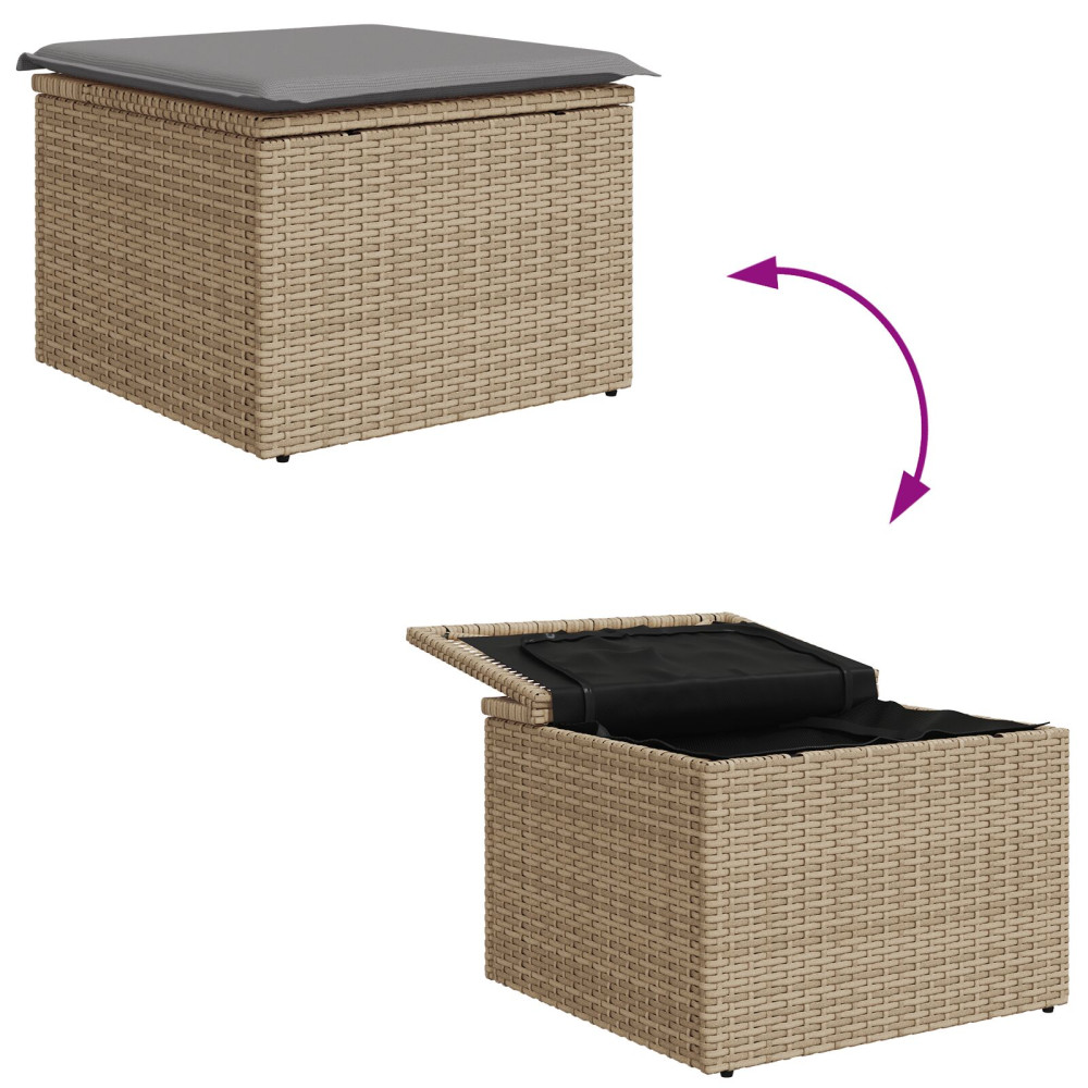 Produktbild för Trädgårdsoffset 6 pcs Beige och Ljusgrå konstrotting