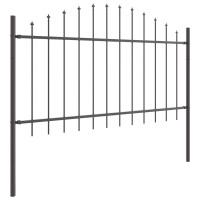 Produktbild för Trädgårdsstängsel 7 pcs Grå 170 x 140 cm Pulverlackerat stål