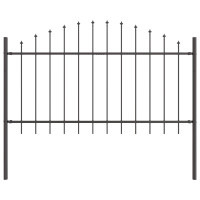 Produktbild för Trädgårdsstängsel 7 pcs Grå 170 x 140 cm Pulverlackerat stål