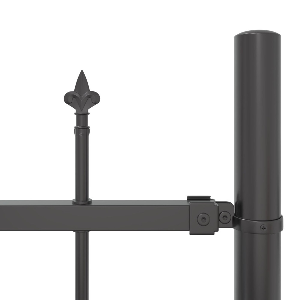 Produktbild för Trädgårdsstängsel 7 pcs Grå 170 x 140 cm Pulverlackerat stål