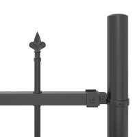 Produktbild för Trädgårdsstängsel 7 pcs Grå 170 x 140 cm Pulverlackerat stål