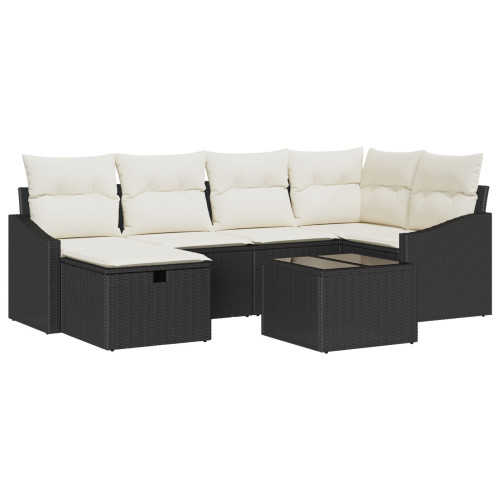 vidaXL Soffset med kudde 6 pcs konstrotting