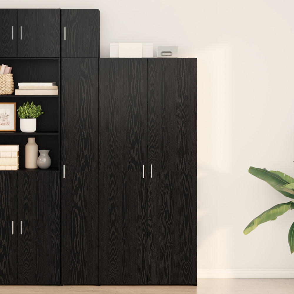 Produktbild för Skåp Svart Ek 80 x 42 x 185 cm