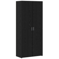 Produktbild för Skåp Svart Ek 80 x 42 x 185 cm