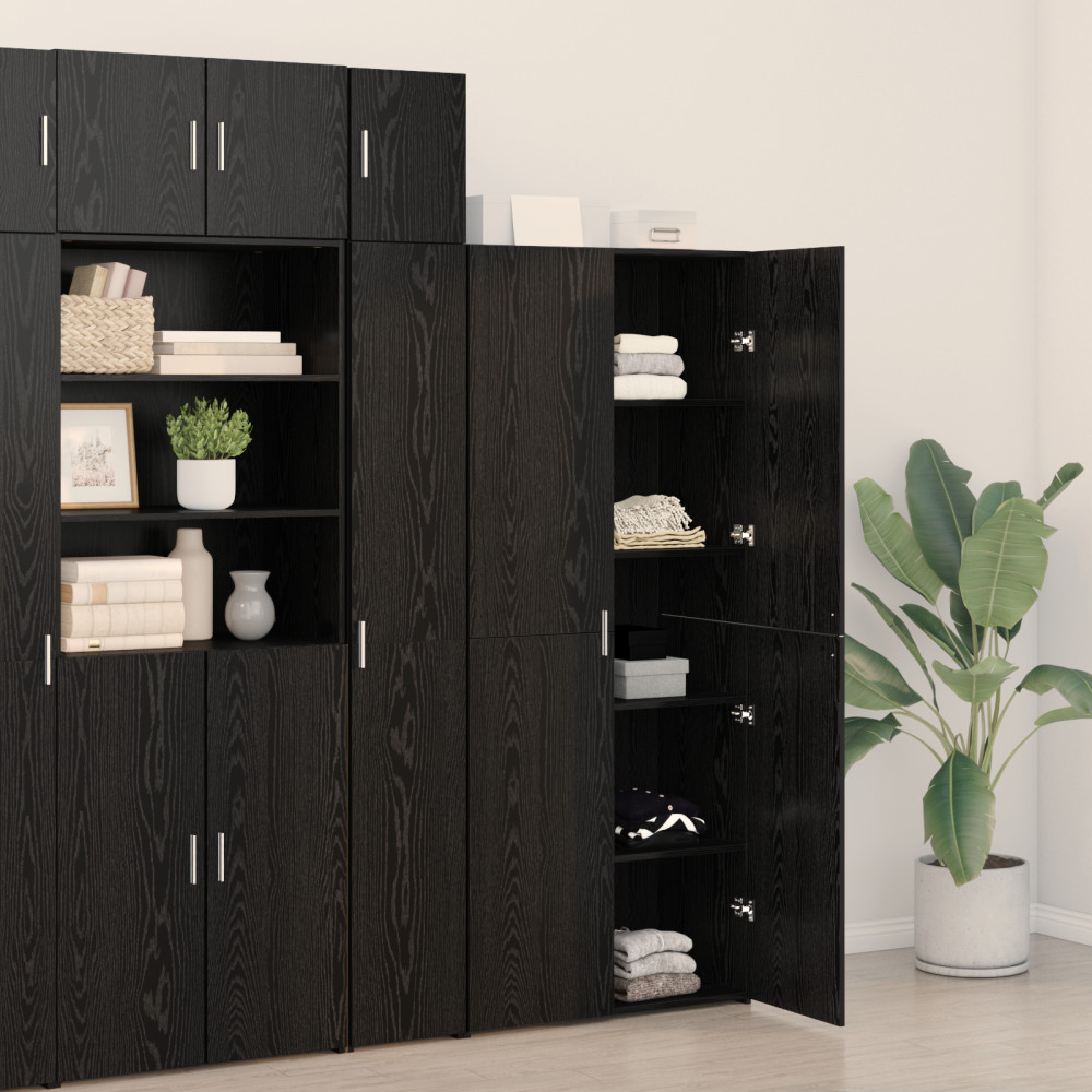 Produktbild för Skåp Svart Ek 80 x 42 x 185 cm