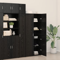 Produktbild för Skåp Svart Ek 80 x 42 x 185 cm