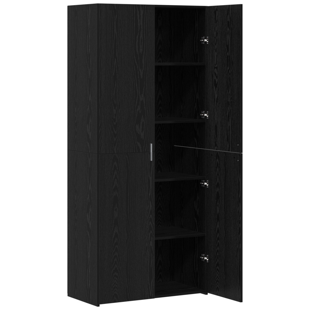 Produktbild för Skåp Svart Ek 80 x 42 x 185 cm