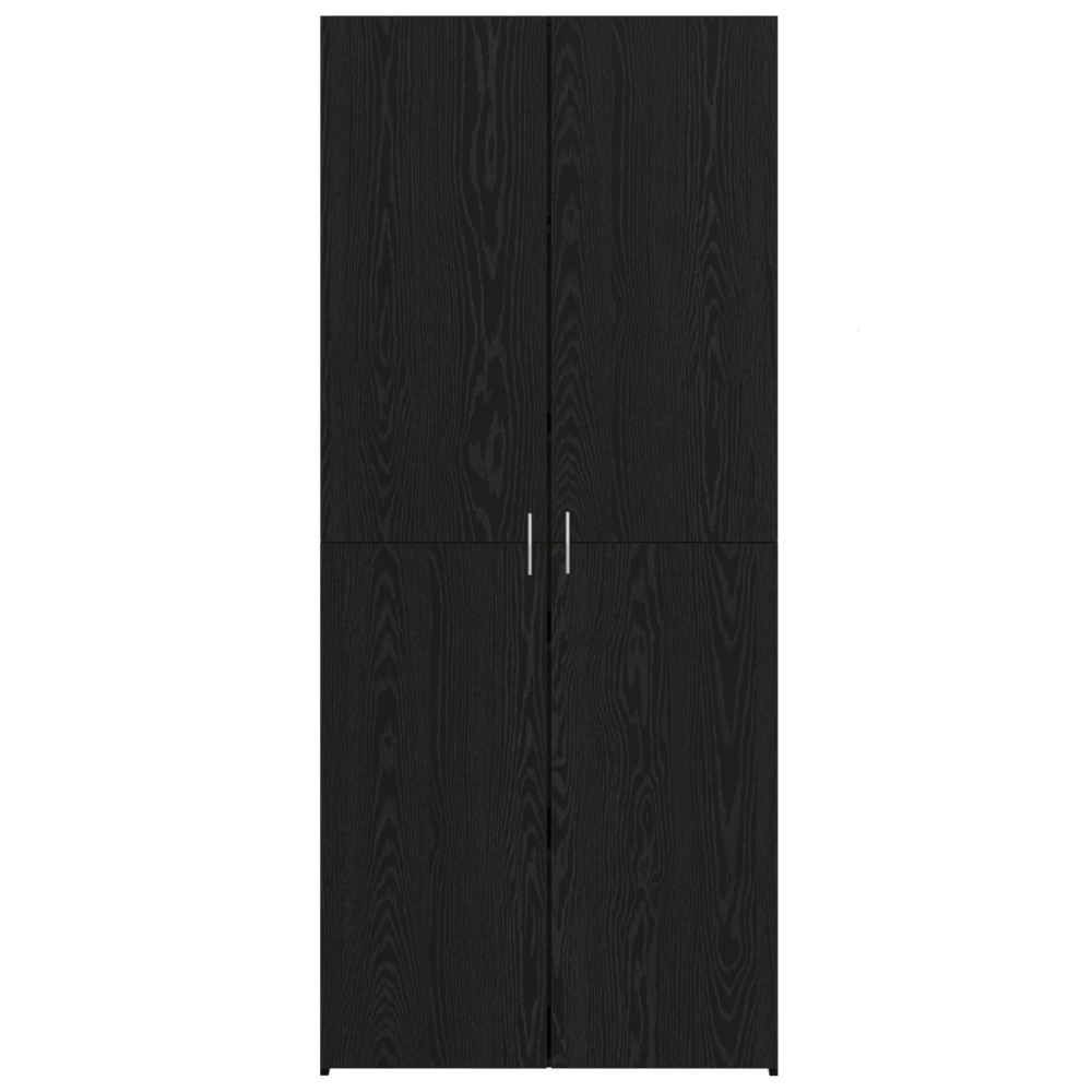 Produktbild för Skåp Svart Ek 80 x 42 x 185 cm