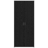 Produktbild för Skåp Svart Ek 80 x 42 x 185 cm