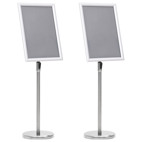 vidaXL Affischställningar 2 pcs Silver 45 x 32,7 x 108 cm Aluminium