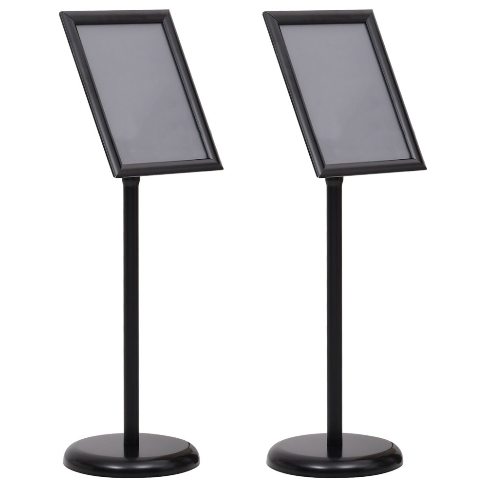 Produktbild för Affischställningar 2 pcs Svart 32.7 x 24 x 108 cm Aluminium