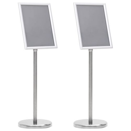 vidaXL Affischställningar 2 pcs Silver 32.7 x 24 x 108 cm Aluminium