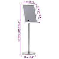 Produktbild för Affischställningar 2 pcs Silver 32.7 x 24 x 108 cm Aluminium