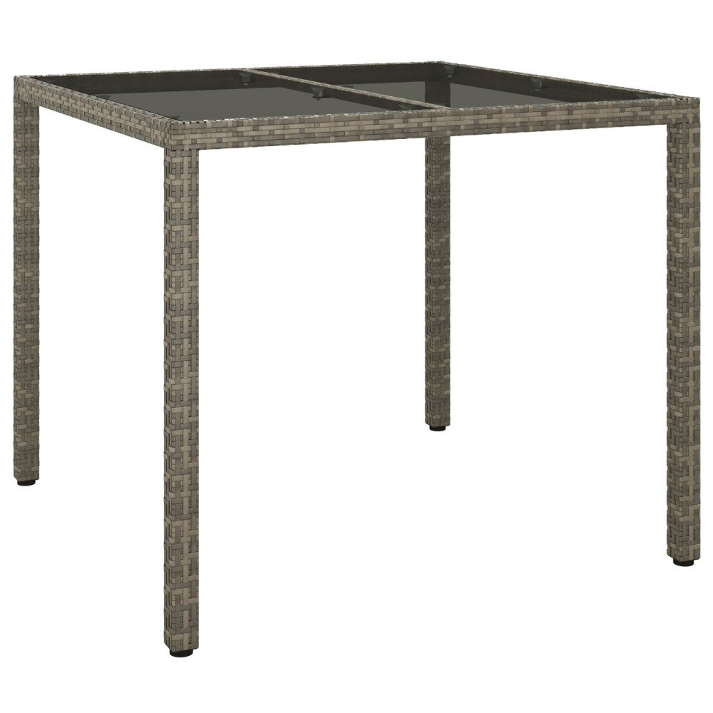 Produktbild för Trädgårdsbord Grå 90 x 90 x 75 cm konstrotting