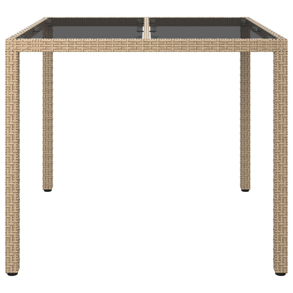 Produktbild för Trädgårdsbord Beige 90 x 90 x 75 cm konstrotting