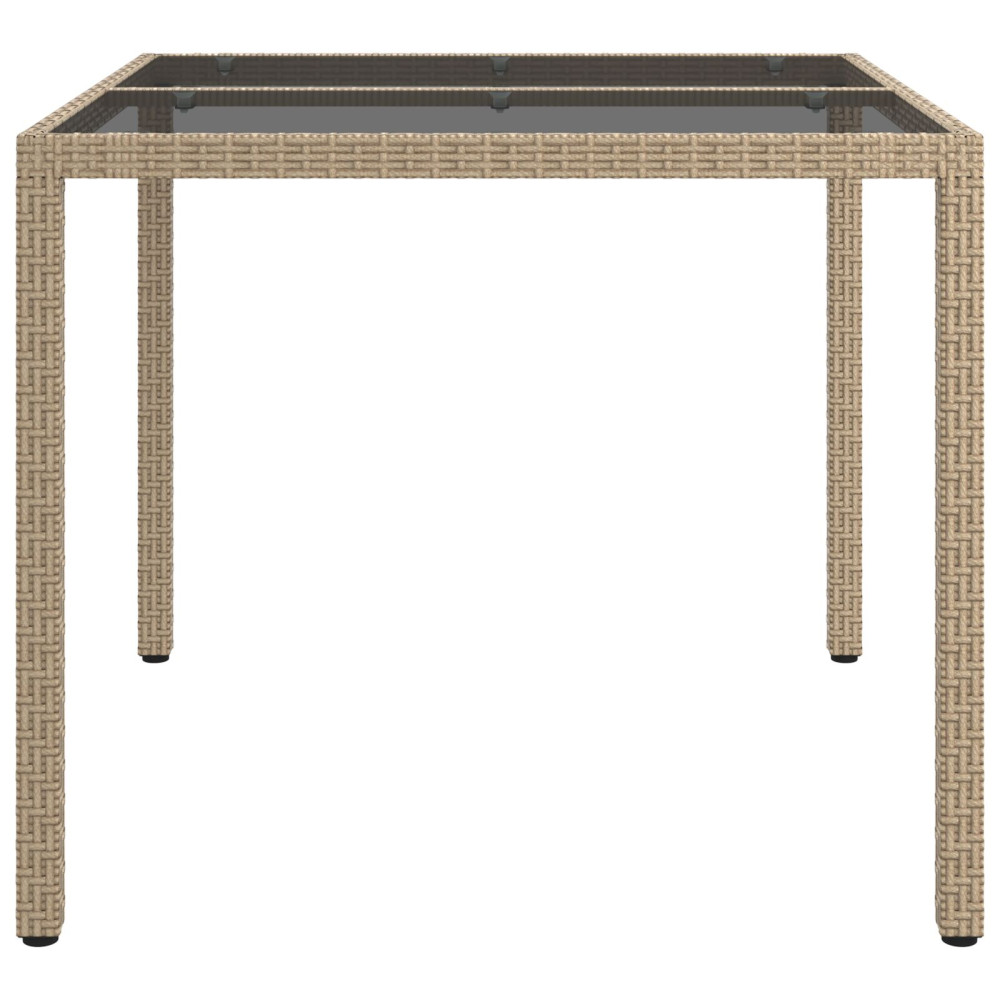 Produktbild för Trädgårdsbord Beige 90 x 90 x 75 cm konstrotting